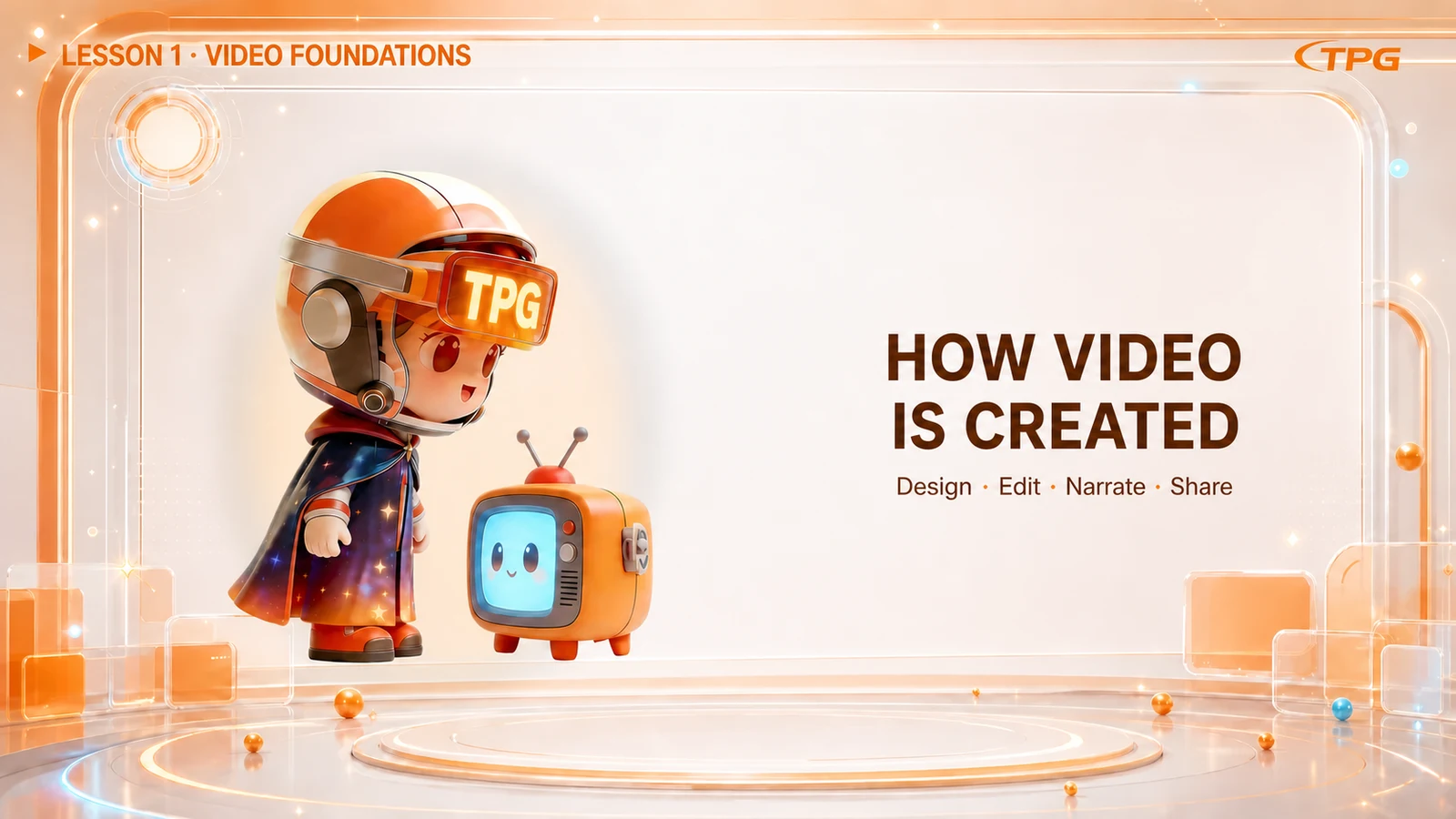 Guardian Character Video Lesson · Design · Edit · Narrate · Share