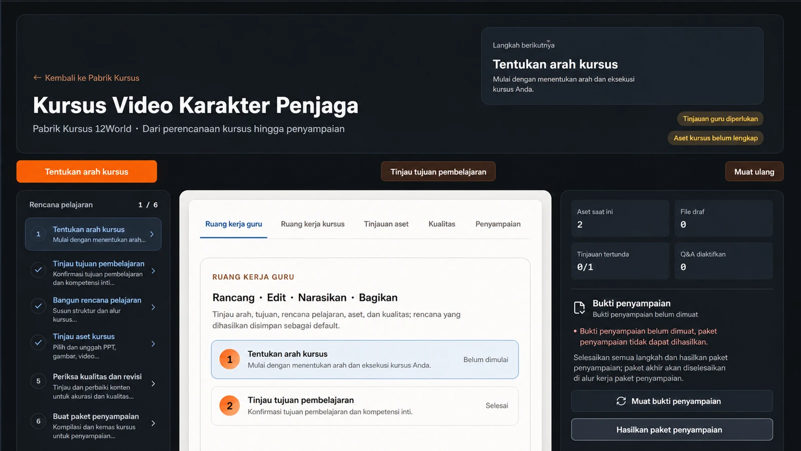 Kursus Video Karakter Penjaga
